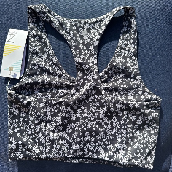 NWT Z by Zella Sports Bra - graphic floral pattern, Size S - Picture 5 of 11